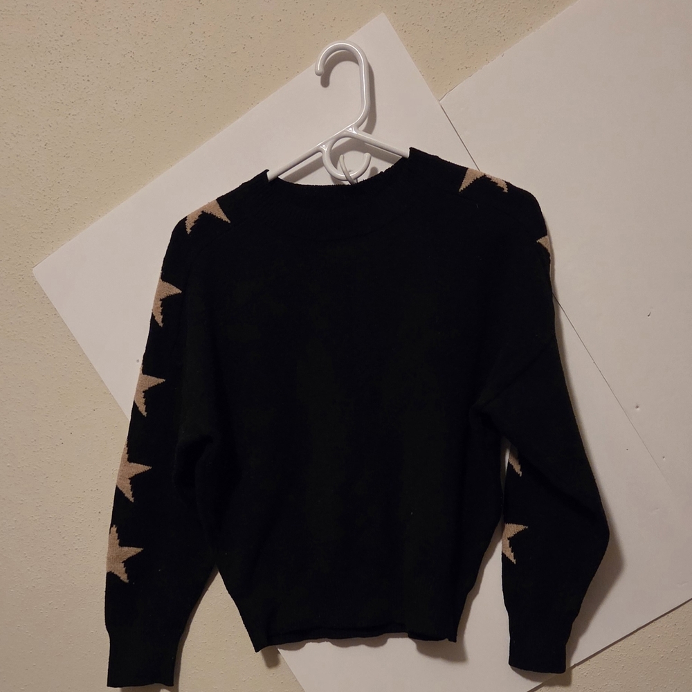 Black Sweater with Star Pattern (Sz. S)